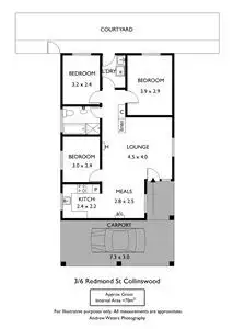 Floorplan of Homely unit listing, 3/6 Redmond Street, Collinswood SA 5081