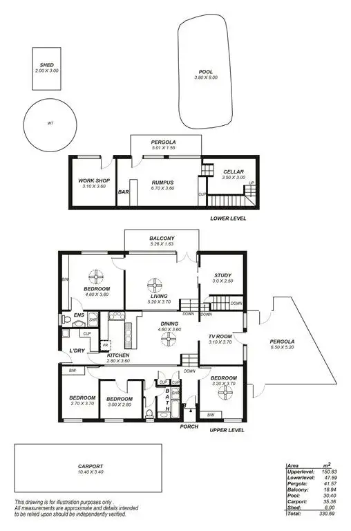 Floorplan of Homely house listing, 42 Yarrabee Road, Greenhill SA 5140