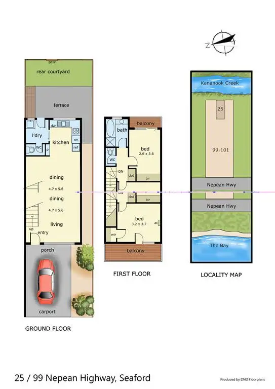Floorplan of Homely townhouse listing, 25/99 Nepean Hwy, Seaford VIC 3198