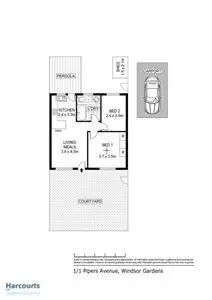 Floorplan of Homely unit listing, 1/1 Pipers Avenue, Windsor Gardens SA 5087