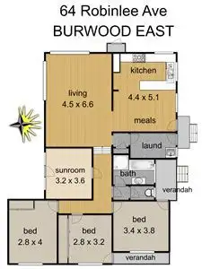 Floorplan of Homely house listing, 64 Robinlee Avenue, Burwood East VIC 3151