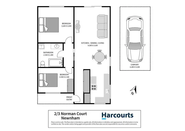 Floorplan of Homely unit listing, 2/3 Norman Court, Newnham TAS 7248