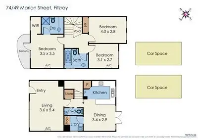 Floorplan of Homely townhouse listing, 74/49 Marion Street, Fitzroy VIC 3065