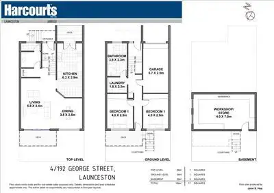 Floorplan of Homely townhouse listing, 4/192 George Street, Launceston TAS 7250