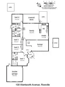 Floorplan of Homely house listing, 100 Wentworth Avenue, Rowville VIC 3178