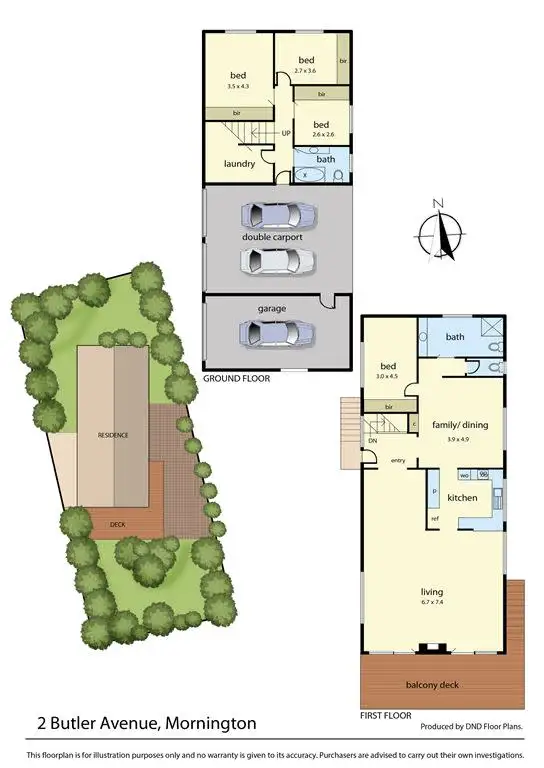 Floorplan of Homely house listing, 2 Butler Avenue, Mornington VIC 3931