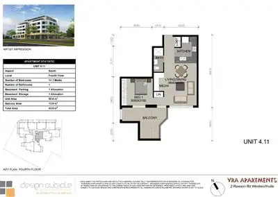 Floorplan of Homely unit listing, 411/2 Rawson Road, Wentworthville NSW 2145