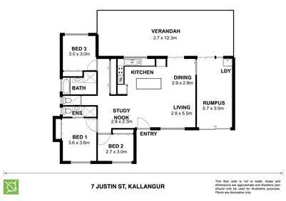 Floorplan of Homely house listing, 7 Justin Street, Kallangur QLD 4503
