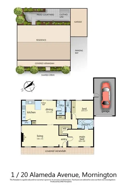 Floorplan of Homely unit listing, 1/20 Alameda Avenue, Mornington VIC 3931