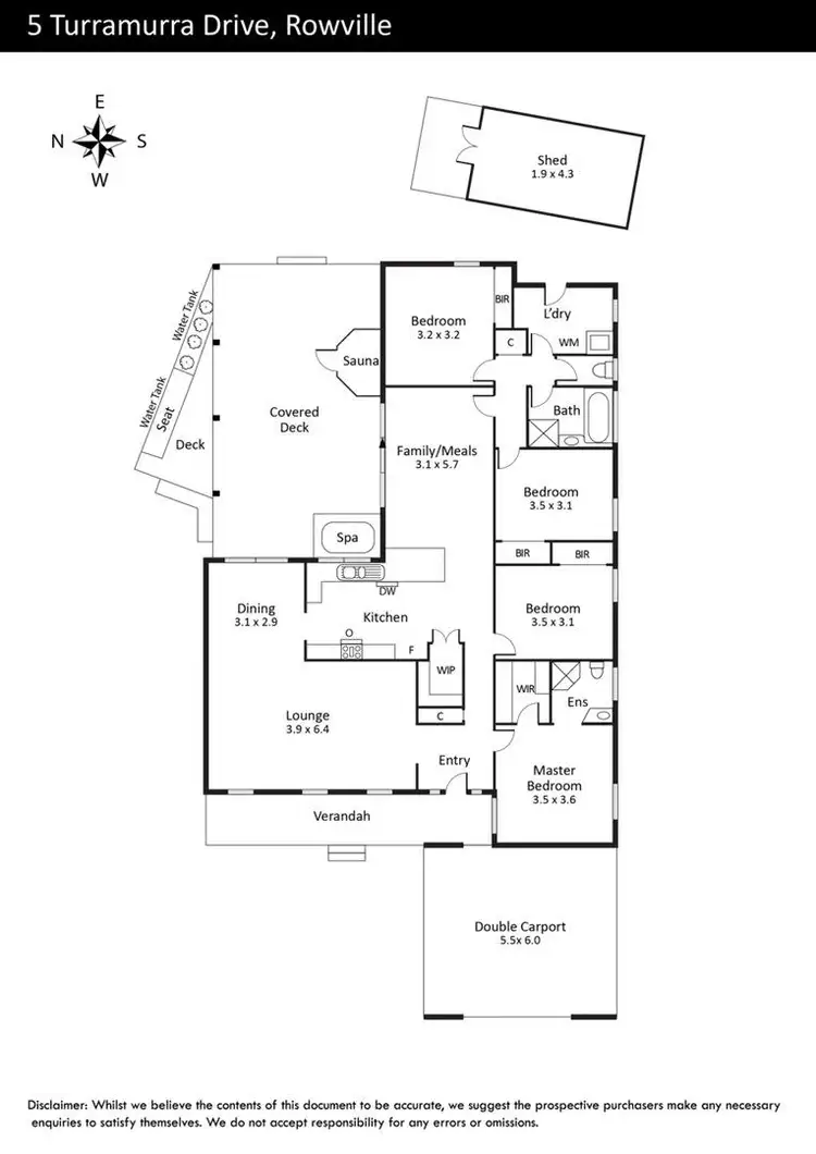 Floorplan of Homely house listing, 5 Turramurra Drive, Rowville VIC 3178