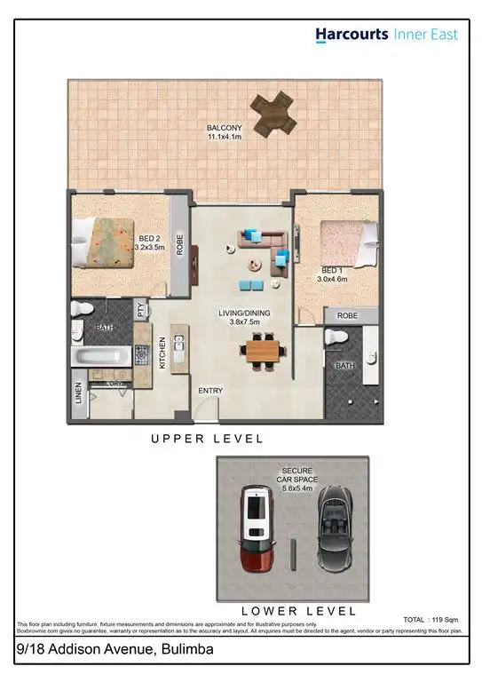 Floorplan of Homely apartment listing, 9/18 Addison Avenue, Bulimba QLD 4171