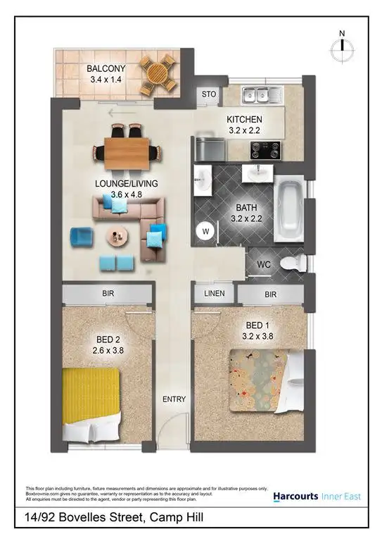 Floorplan of Homely unit listing, 14/92 Bovelles Street, Camp Hill QLD 4152