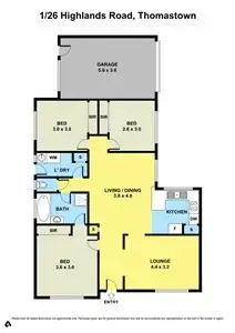 Floorplan of Homely unit listing, 1/26 Highlands Road, Thomastown VIC 3074