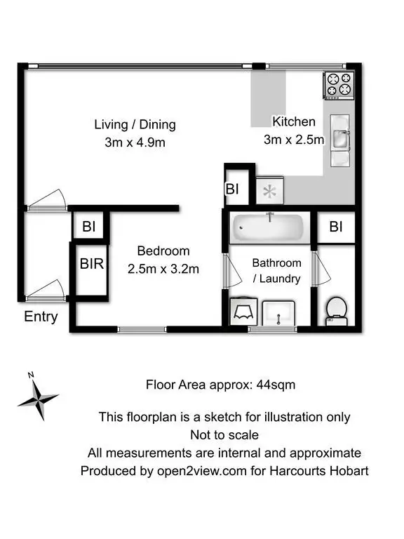 Floorplan of Homely unit listing, 3/18 Maning Avenue, Sandy Bay TAS 7005