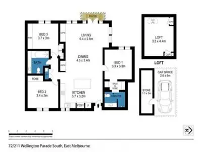 Floorplan of Homely apartment listing, 72/211 Wellington Parade South, East Melbourne VIC