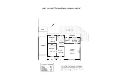 Floorplan of Homely unit listing, 16/1 Goodfield Road, Para Hills West SA