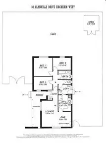 Floorplan of Homely house listing, 30 Glynville Drive, Hackham West SA 5163