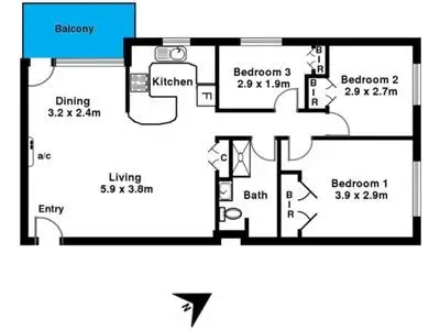 Floorplan of Homely unit listing, 24/3 Broadway, Glenelg South SA 5045