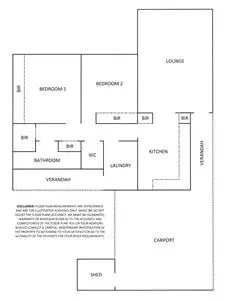 Floorplan of Homely semi-detached listing, 1/1 Noonan Street, Wangaratta VIC 3677