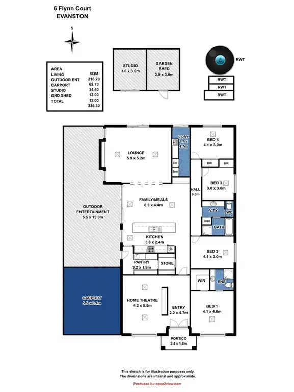 Floorplan of Homely house listing, 6 Flynn Court, Evanston SA 5116