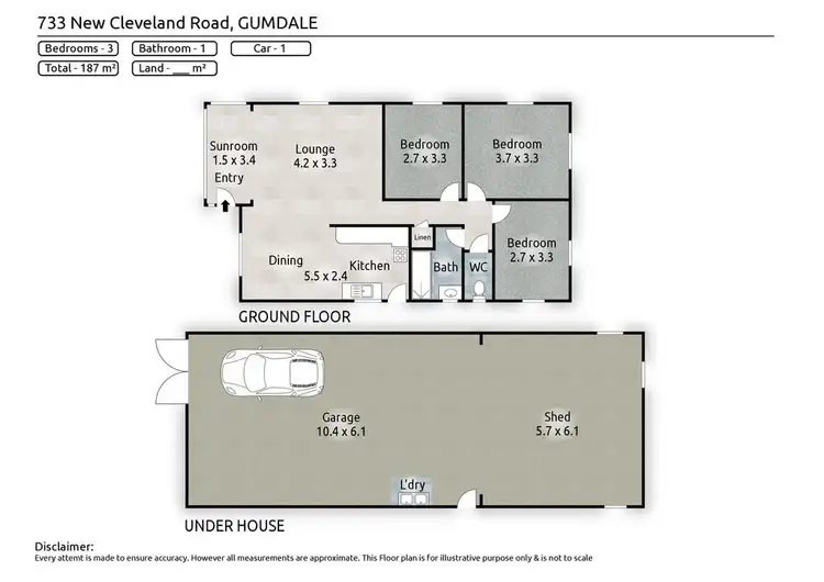 Floorplan of Homely house listing, 733 New Cleveland Rd, Gumdale QLD 4154