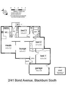 Floorplan of Homely unit listing, 2/41 Bond Avenue, Blackburn South VIC 3130