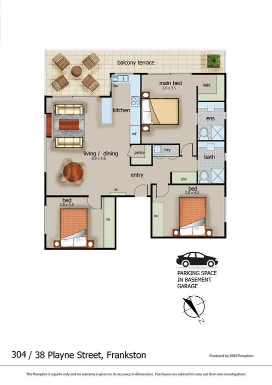 Floorplan of Homely apartment listing, 304/38 Playne Street, Frankston VIC 3199