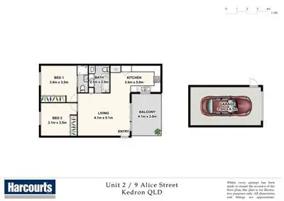 Floorplan of Homely unit listing, 2/9 Alice Street, Kedron QLD 4031
