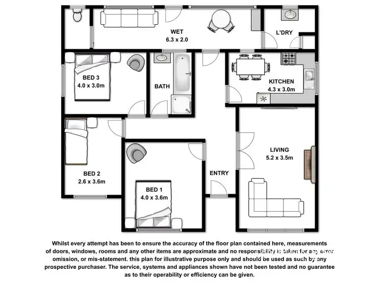 Floorplan of Homely house listing, 1 Miller Crescent, Hamilton VIC 3300