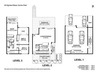Floorplan of Homely townhouse listing, 25 Highland Street, Gordon Park QLD 4031
