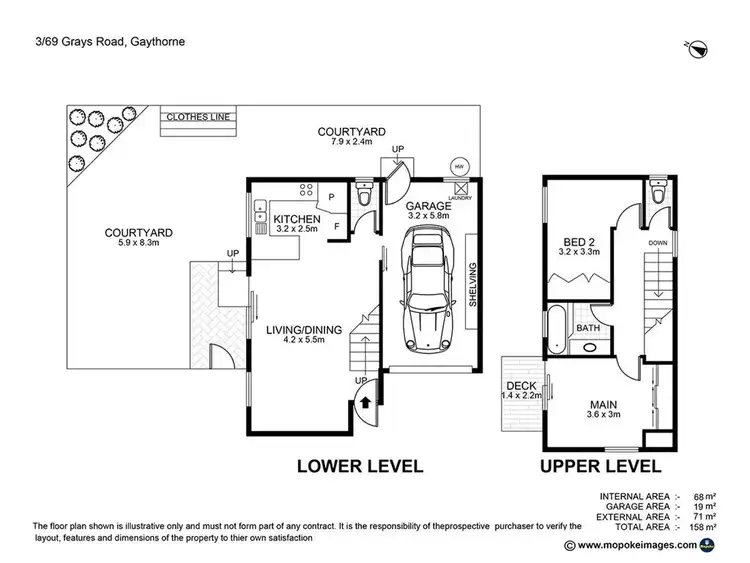 Floorplan of Homely townhouse listing, 3/69 Grays Road, Gaythorne QLD 4051
