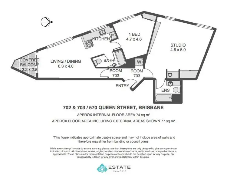 Floorplan of Homely unit listing, 702-03/570 Queen Street, Brisbane City QLD 4000