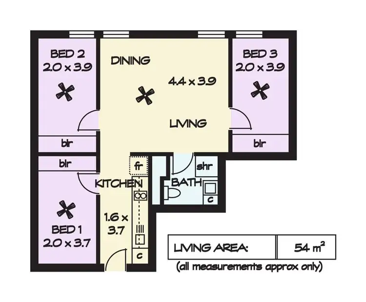 Floorplan of Homely apartment listing, 203, 23 King William Street, Adelaide SA 5000