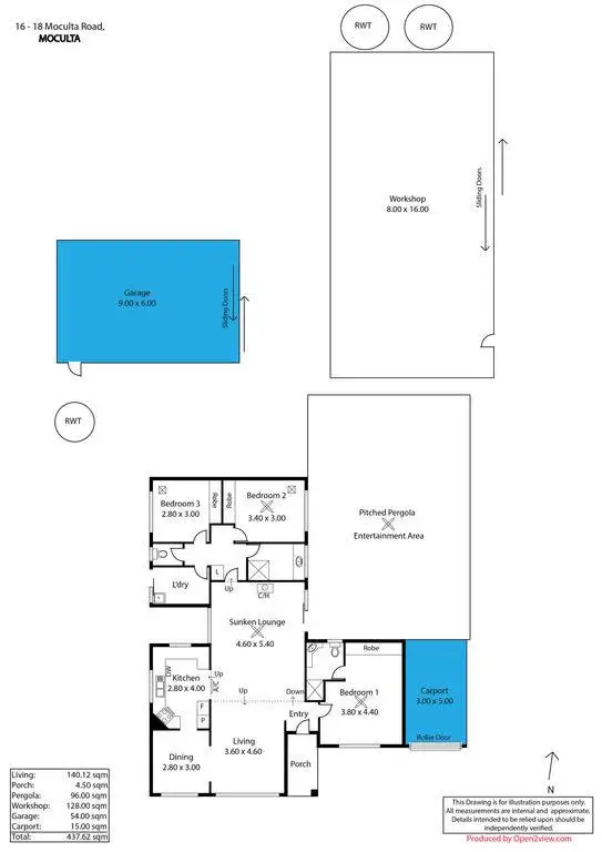 Floorplan of Homely house listing, 16-18 Moculta Road, Moculta SA 5353