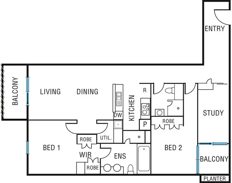 Floorplan of Homely apartment listing, 205/18 - 22 Wendouree Parade, Lake Wendouree VIC 3350