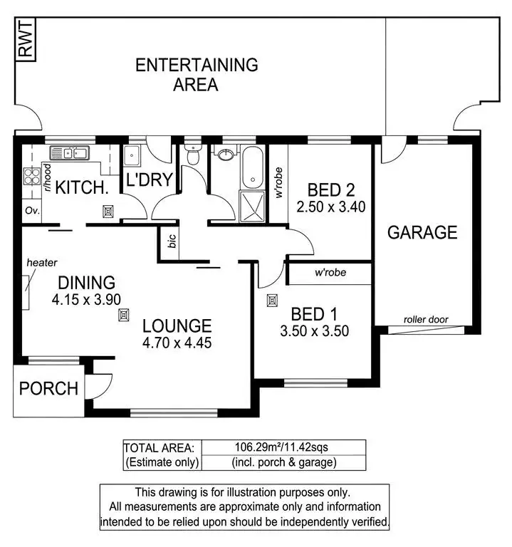 Floorplan of Homely unit listing, 2/7 Hartley Road, Brighton SA 5048