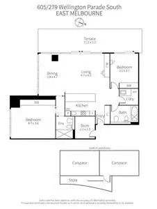 Floorplan of Homely apartment listing, 605/279 Wellington Parade South, East Melbourne VIC 3002