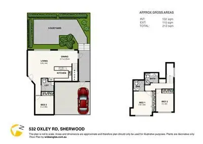 Floorplan of Homely townhouse listing, 2/532 Oxley Road, Sherwood QLD 4075