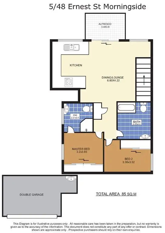 Floorplan of Homely townhouse listing, 5/48 Ernest Street, Morningside QLD 4170