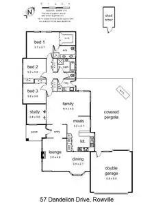 Floorplan of Homely house listing, 57 Dandelion Drive, Rowville VIC 3178