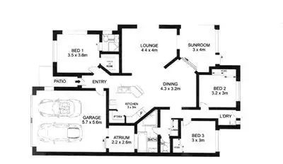 Floorplan of Homely villa listing, 1/3-13 Sunset Avenue, West Ballina NSW 2478