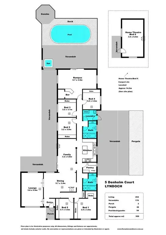Floorplan of Homely house listing, 5 Denholm Court, Lyndoch SA 5351