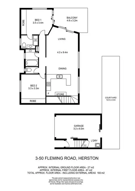 Floorplan of Homely townhouse listing, 3/50 Fleming Road, Herston QLD 4006