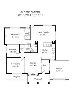 Floorplan of Homely house listing, 27 Ninth Ave, Woodville North SA 5012
