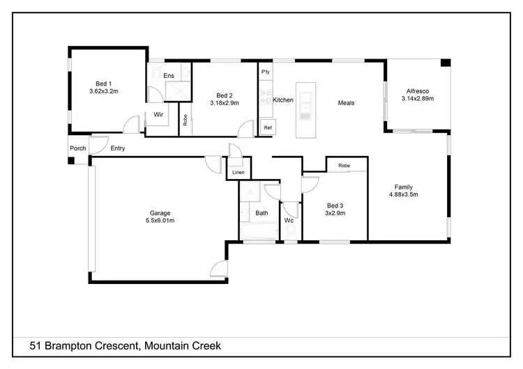 Floorplan of Homely house listing, 51 Brampton Crescent, Mountain Creek QLD 4557