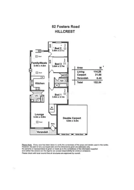 Floorplan of Homely house listing, 82 Fosters Road, Hillcrest SA 5086