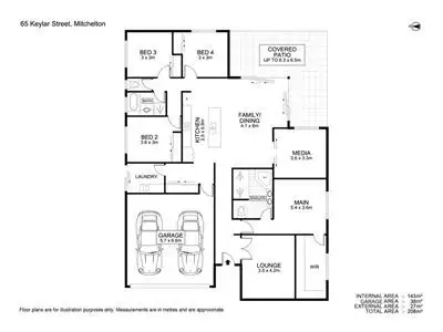 Floorplan of Homely house listing, 65 Keylar Street, Mitchelton QLD 4053
