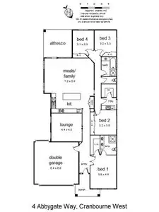 Floorplan of Homely house listing, 4 Abbeygate Way, Cranbourne West VIC 3977