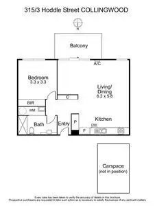 Floorplan of Homely apartment listing, 315/3 Hoddle Street, Collingwood VIC 3066