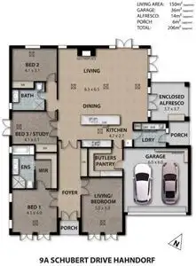 Floorplan of Homely house listing, 9A Schubert Drive, Hahndorf SA 5245